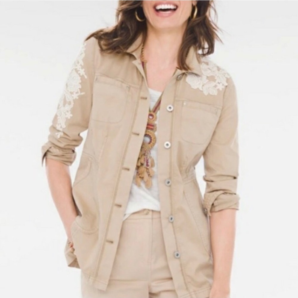 Chico’s lace appliqué jacket